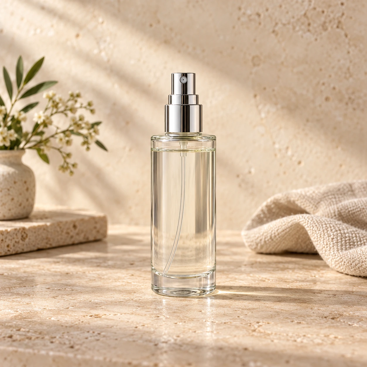 Fine-mist room and linen spray bottles in a clean product setting 5